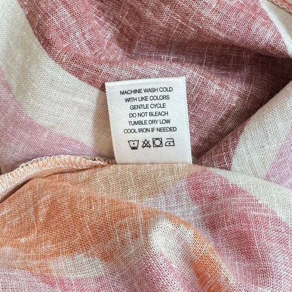 Tru Luxe Jeans XL Linen Blend Blouse NWT Abstract Colorblock Artsy Top - Picture 11 of 11